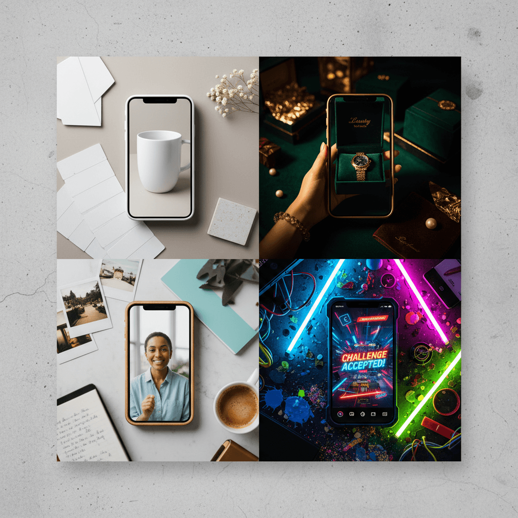 Compilation de quatre styles créatifs de vidéo UGC différents