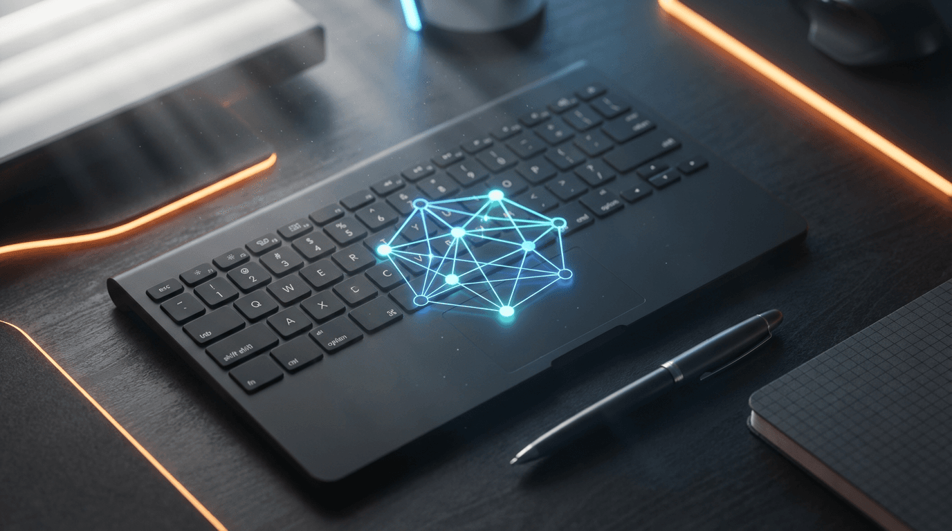 Bureau de marketing avec ordinateur portable ouvert